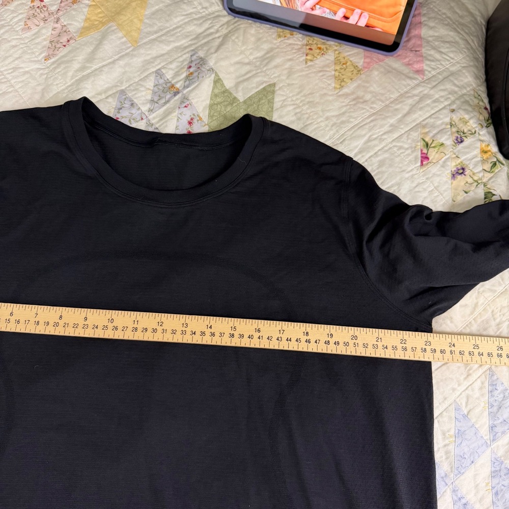 Lululemon Swiftly Tech Long Sleeve Shirt Black Relaxed Fit 10 12 Athletic Top - Picture 6 of 7